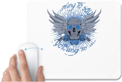 UDNAG White Mousepad 'Death | Skull gun death & fairy' for Computer / PC / Laptop [230 x 200 x 5mm] Mousepad(White)