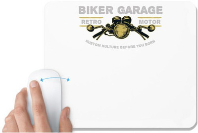 UDNAG White Mousepad 'Bike garrage and retro motor' for Computer / PC / Laptop [230 x 200 x 5mm] Mousepad(White)