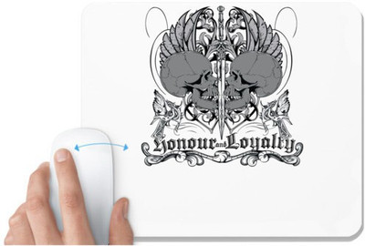 UDNAG White Mousepad 'Sword death Honour and loyalty' for Computer / PC / Laptop [230 x 200 x 5mm] Mousepad(White)