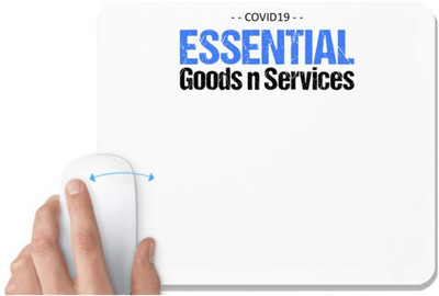UDNAG White Mousepad 'Covid | Essential goods and services' for Computer / PC / Laptop [230 x 200 x 5mm] Mousepad(White)