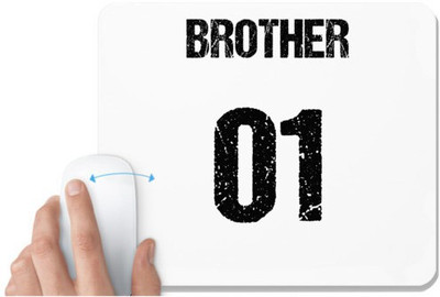 UDNAG White Mousepad 'Rakshabandhan | Brother Number 01' for Computer / PC / Laptop [230 x 200 x 5mm] Non Slip Base Mousepad(White)