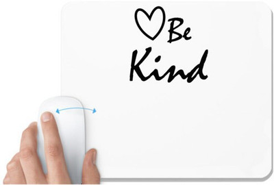 UDNAG White Mousepad 'Heart | Heart be Kind' for Computer / PC / Laptop [230 x 200 x 5mm] Non Slip Base Mousepad(White)