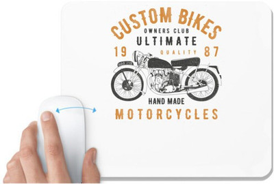 UDNAG White Mousepad 'Motor Cycle | Custom Bikes Motorcycles' for Computer / PC / Laptop [230 x 200 x 5mm] Mousepad(White)