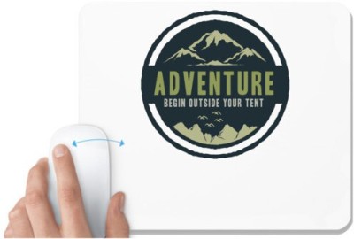 UDNAG White Mousepad 'Mountain and adventure' for Computer / PC / Laptop [230 x 200 x 5mm] Mousepad(White)