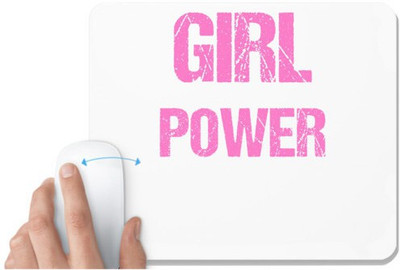 UDNAG White Mousepad 'Girl Power | Girl Power' for Computer / PC / Laptop [230 x 200 x 5mm] Non Slip Base Mousepad(White)