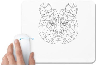 UDNAG White Mousepad 'Geometry | Brown Bear Geometry' for Computer / PC / Laptop [230 x 200 x 5mm] Mousepad(White)