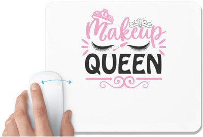 UDNAG White Mousepad 'Makeup | makeup queen' for Computer / PC / Laptop [230 x 200 x 5mm] Non Slip Base Mousepad(White)