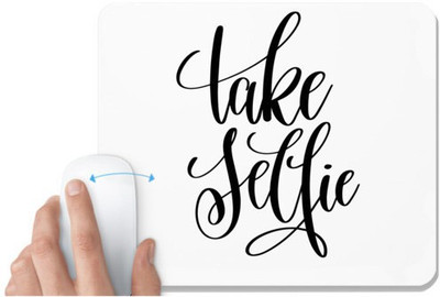 UDNAG White Mousepad 'Take Selfie' for Computer / PC / Laptop [230 x 200 x 5mm] Non Slip Base Mousepad(White)