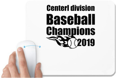 UDNAG White Mousepad 'Baseball | Centerl division (2)' for Computer / PC / Laptop [230 x 200 x 5mm] Non Slip Base Mousepad(White)