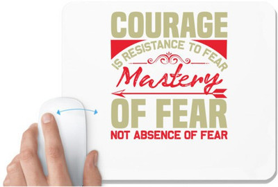 UDNAG White Mousepad 'Courage | Courage' for Computer / PC / Laptop [230 x 200 x 5mm] Non Slip Base Mousepad(White)