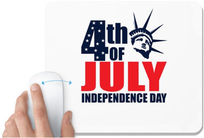 UDNAG White Mousepad 'American Independance Day | 4th of july independence day' for Computer / PC / Laptop [230 x 200 x 5mm] Non Slip Base Mousepad(White)