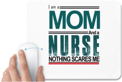 UDNAG White Mousepad 'Nurse | I am a mom and a nurse' for Computer / PC / Laptop [230 x 200 x 5mm] Mousepad(White)