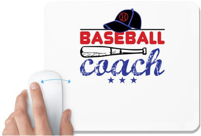 UDNAG White Mousepad 'Baseball | BASEBALL coach' for Computer / PC / Laptop [230 x 200 x 5mm] Non Slip Base Mousepad(White)
