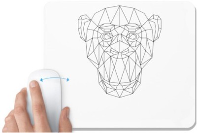 UDNAG White Mousepad 'Geometry | Monkey Head Geometry' for Computer / PC / Laptop [230 x 200 x 5mm] Mousepad(White)