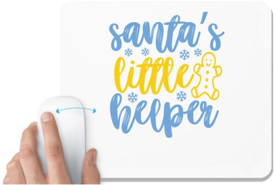 UDNAG White Mousepad 'Christmas Santa | santa's little helperrr' for Computer / PC / Laptop [230 x 200 x 5mm] Mousepad(White)