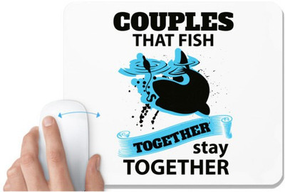 UDNAG White Mousepad 'Couple | COUPLES' for Computer / PC / Laptop [230 x 200 x 5mm] Non Slip Base Mousepad(White)