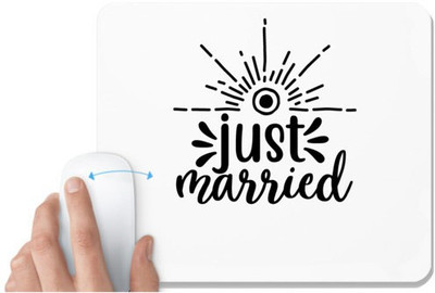 UDNAG White Mousepad 'Love Couple | Just' for Computer / PC / Laptop [230 x 200 x 5mm] Non Slip Base Mousepad(White)