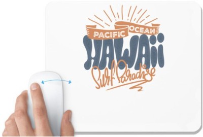 UDNAG White Mousepad 'Pacific ocean hawai surf paradise' for Computer / PC / Laptop [230 x 200 x 5mm] Mousepad(White)
