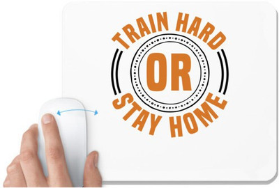 UDNAG White Mousepad 'Gym | Train hard or' for Computer / PC / Laptop [230 x 200 x 5mm] Non Slip Base Mousepad(White)