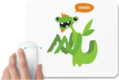 UDNAG White Mousepad 'Cartoon | Dude' for Computer / PC / Laptop [230 x 200 x 5mm] Non Slip Base Mousepad(White)