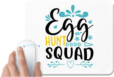 UDNAG White Mousepad 'Easter | EGG HUNT squad 2' for Computer / PC / Laptop [230 x 200 x 5mm] Non Slip Base Mousepad(White)
