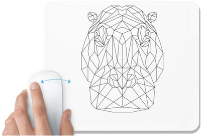 UDNAG White Mousepad 'Geometry | Hippopotamus Head Geometry' for Computer / PC / Laptop [230 x 200 x 5mm] Mousepad(White)