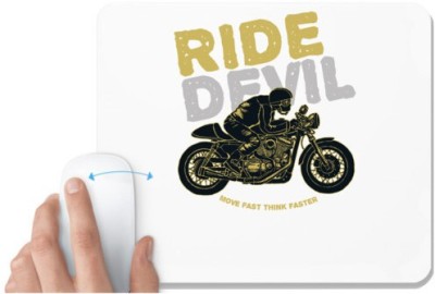 UDNAG White Mousepad 'Ride Devil' for Computer / PC / Laptop [230 x 200 x 5mm] Mousepad(White)