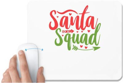 UDNAG White Mousepad 'Christmas Santa | santa squadd' for Computer / PC / Laptop [230 x 200 x 5mm] Non Slip Base Mousepad(White)