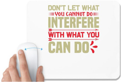 UDNAG White Mousepad 'Don't let' for Computer / PC / Laptop [230 x 200 x 5mm] Non Slip Base Mousepad(White)