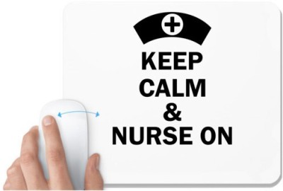 UDNAG White Mousepad 'Nurse | Keep calm and nurse on' for Computer / PC / Laptop [230 x 200 x 5mm] Mousepad(White)