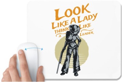 UDNAG White Mousepad 'Leader lady | Look like a lady and think like a leader' for Computer / PC / Laptop [230 x 200 x 5mm] Mousepad(White)