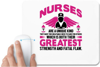 UDNAG White Mousepad 'Nurse | Greatest strength and fatal flaw' for Computer / PC / Laptop [230 x 200 x 5mm] Mousepad(White)