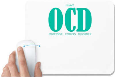 UDNAG White Mousepad 'Coder | I have OCD obsessive coding disorder' for Computer / PC / Laptop [230 x 200 x 5mm] Mousepad(White)