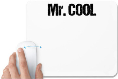UDNAG White Mousepad 'Cool | Mr. Cool' for Computer / PC / Laptop [230 x 200 x 5mm] Non Slip Base Mousepad(White)