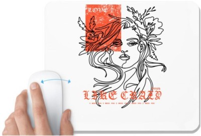 UDNAG White Mousepad 'Love | Love like Crazy' for Computer / PC / Laptop [230 x 200 x 5mm] Mousepad(White)