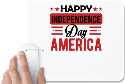 UDNAG White Mousepad 'American Independance Day | Happy independece day America' for Computer / PC / Laptop [230 x 200 x 5mm] Non Slip Base Mousepad(White)