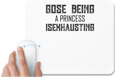 UDNAG White Mousepad 'Prinncess | GOSE BEING' for Computer / PC / Laptop [230 x 200 x 5mm] Non Slip Base Mousepad(White)