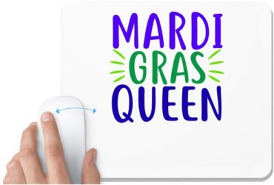 UDNAG White Mousepad 'Queen | mardi gras QUEEN' for Computer / PC / Laptop [230 x 200 x 5mm] Mousepad(White)