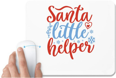 UDNAG White Mousepad 'Christmas Santa | santa's little helper' for Computer / PC / Laptop [230 x 200 x 5mm] Non Slip Base Mousepad(White)