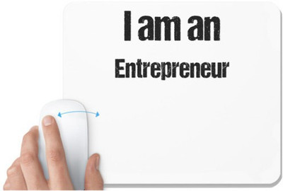 UDNAG White Mousepad 'Entrepreneur | I am Entrepreneur' for Computer / PC / Laptop [230 x 200 x 5mm] Non Slip Base Mousepad(White)