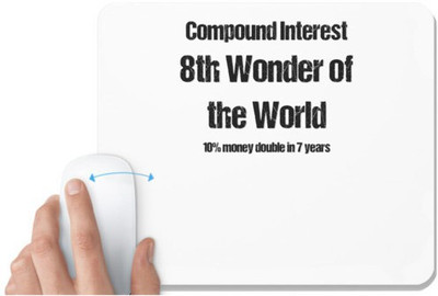 UDNAG White Mousepad '8th Wonder | compound interest 8th wonder of the world' for Computer / PC / Laptop [230 x 200 x 5mm] Mousepad(White)