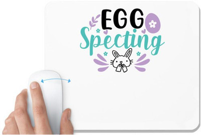 UDNAG White Mousepad 'Easter | egg specting Rabbit' for Computer / PC / Laptop [230 x 200 x 5mm] Mousepad(White)
