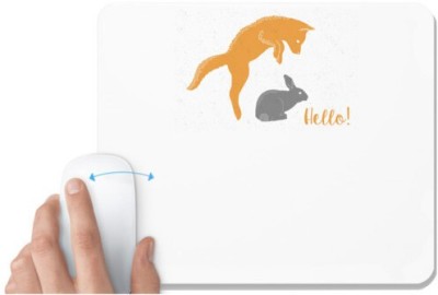 UDNAG White Mousepad 'Cartoon | Hello' for Computer / PC / Laptop [230 x 200 x 5mm] Mousepad(White)