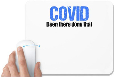 UDNAG White Mousepad 'Corona | Been there done that' for Computer / PC / Laptop [230 x 200 x 5mm] Non Slip Base Mousepad(White)