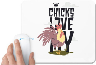UDNAG White Mousepad 'Crown and Rooster' for Computer / PC / Laptop [230 x 200 x 5mm] Mousepad(White)