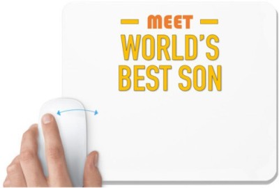 UDNAG White Mousepad 'Dad Son | Meet worlds best Son' for Computer / PC / Laptop [230 x 200 x 5mm] Mousepad(White)