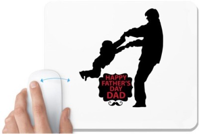 UDNAG White Mousepad 'Father Day | Happy father day' for Computer / PC / Laptop [230 x 200 x 5mm] Mousepad(White)