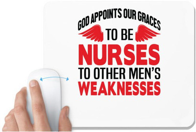 UDNAG White Mousepad 'Nurse | Nurses to other mens weaknesses' for Computer / PC / Laptop [230 x 200 x 5mm] Non Slip Base Mousepad(White)