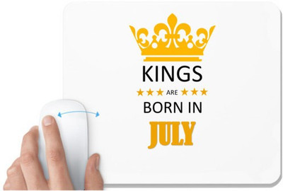 UDNAG White Mousepad 'Birthday | Kings are born in July' for Computer / PC / Laptop [230 x 200 x 5mm] Mousepad(White)