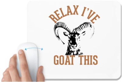 UDNAG White Mousepad 'Goat | relax i've goat this' for Computer / PC / Laptop [230 x 200 x 5mm] Mousepad(White)